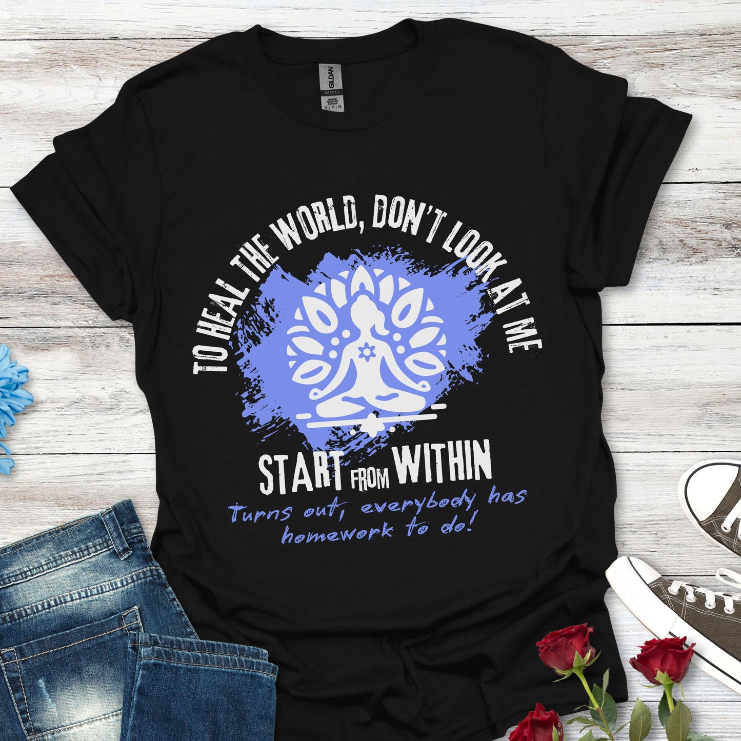 Healing Starts Within T-Shirt — Mindfulness Yoga Tee