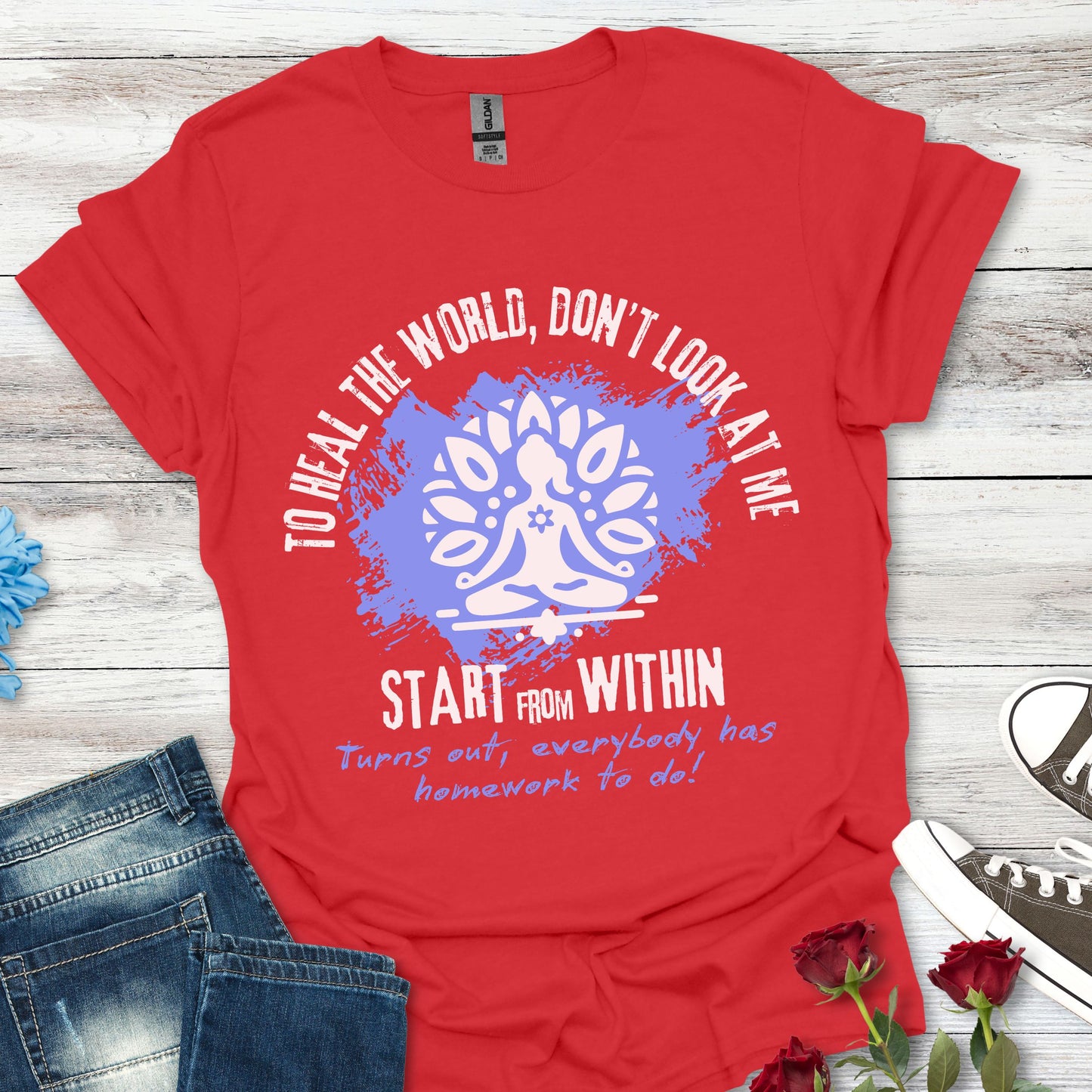 Healing Starts Within T-Shirt — Mindfulness Yoga Tee