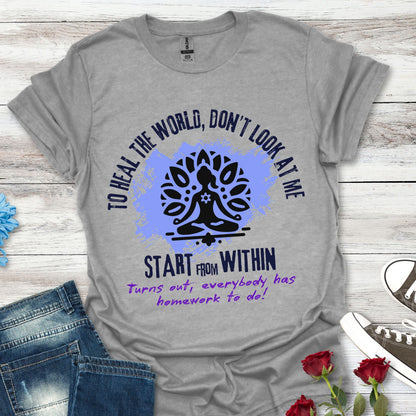 Healing Starts Within T-Shirt — Mindfulness Yoga Tee