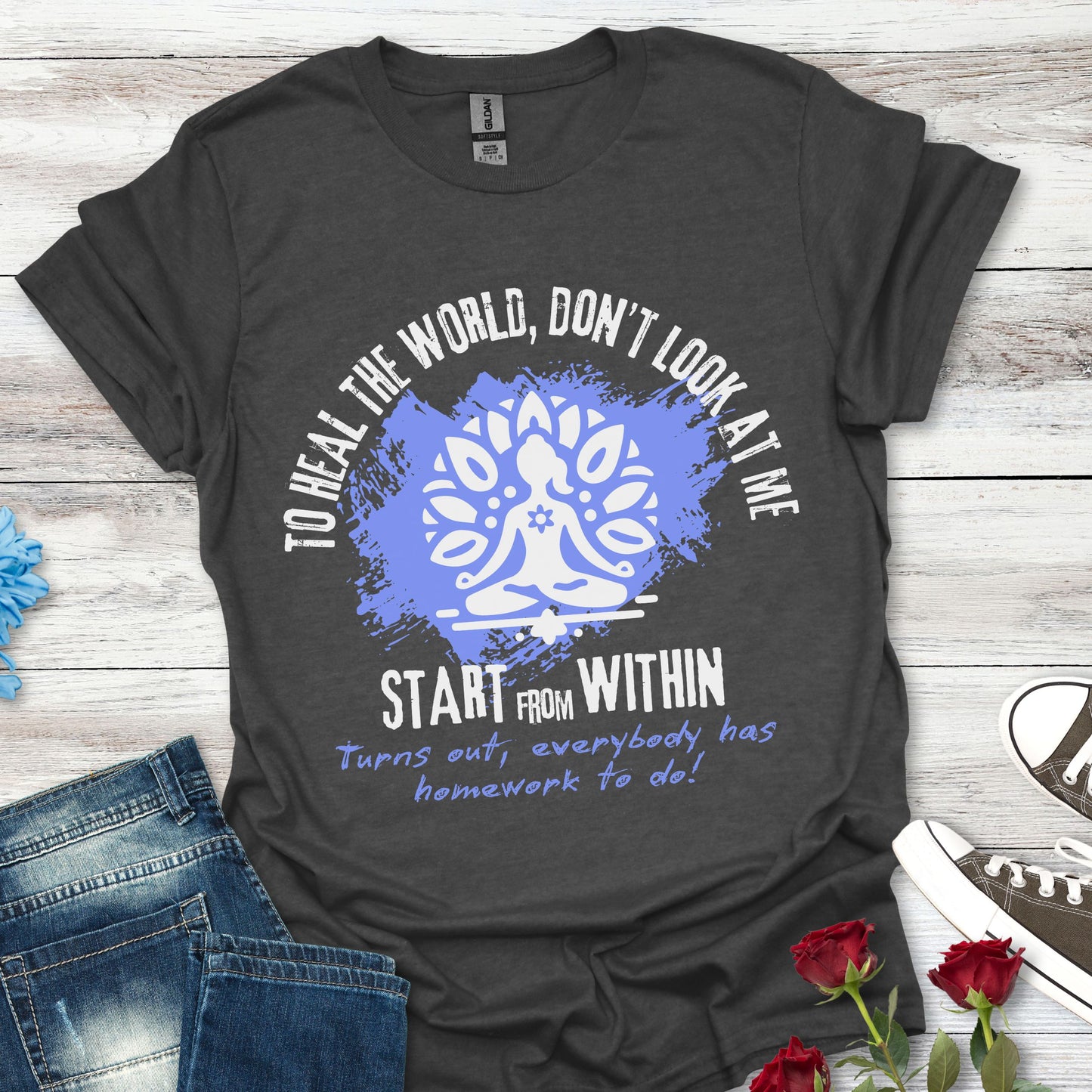 Healing Starts Within T-Shirt — Mindfulness Yoga Tee