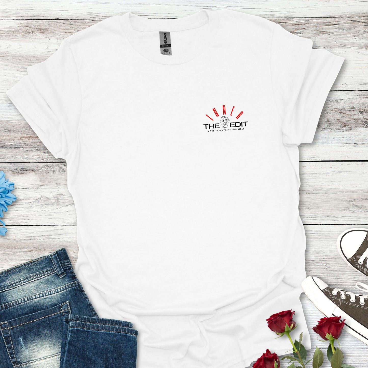 'THE INNER EDIT' Chest Pocket Graphic, Cute Casual Tee