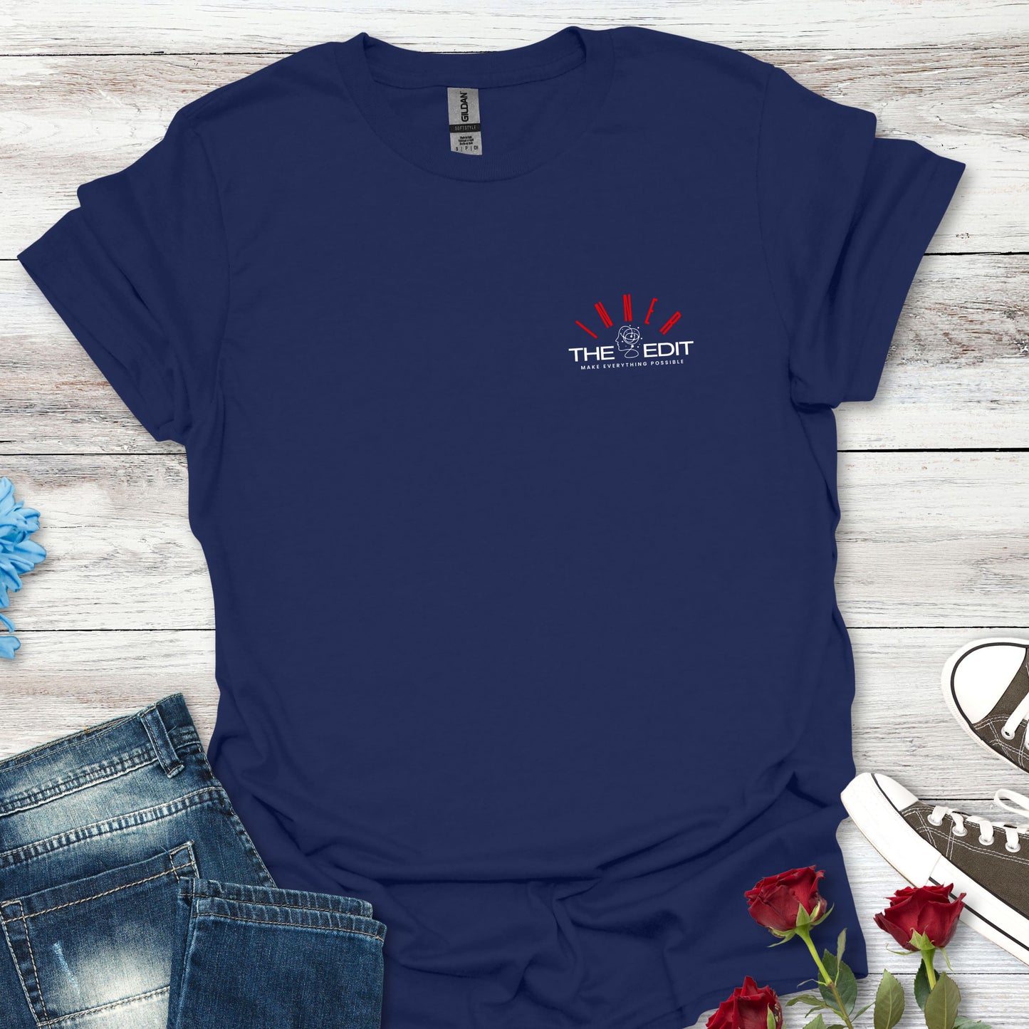 'THE INNER EDIT' Chest Pocket Graphic, Cute Casual Tee