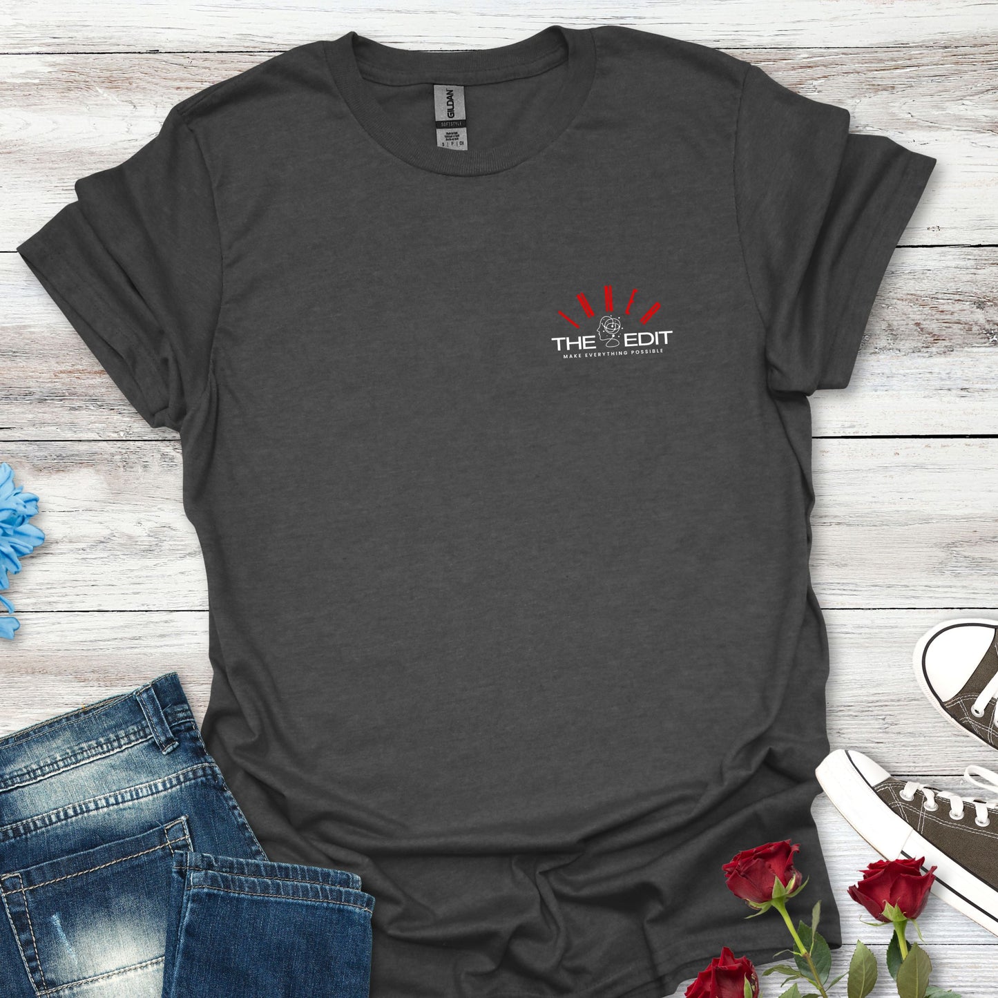 'THE INNER EDIT' Chest Pocket Graphic, Cute Casual Tee