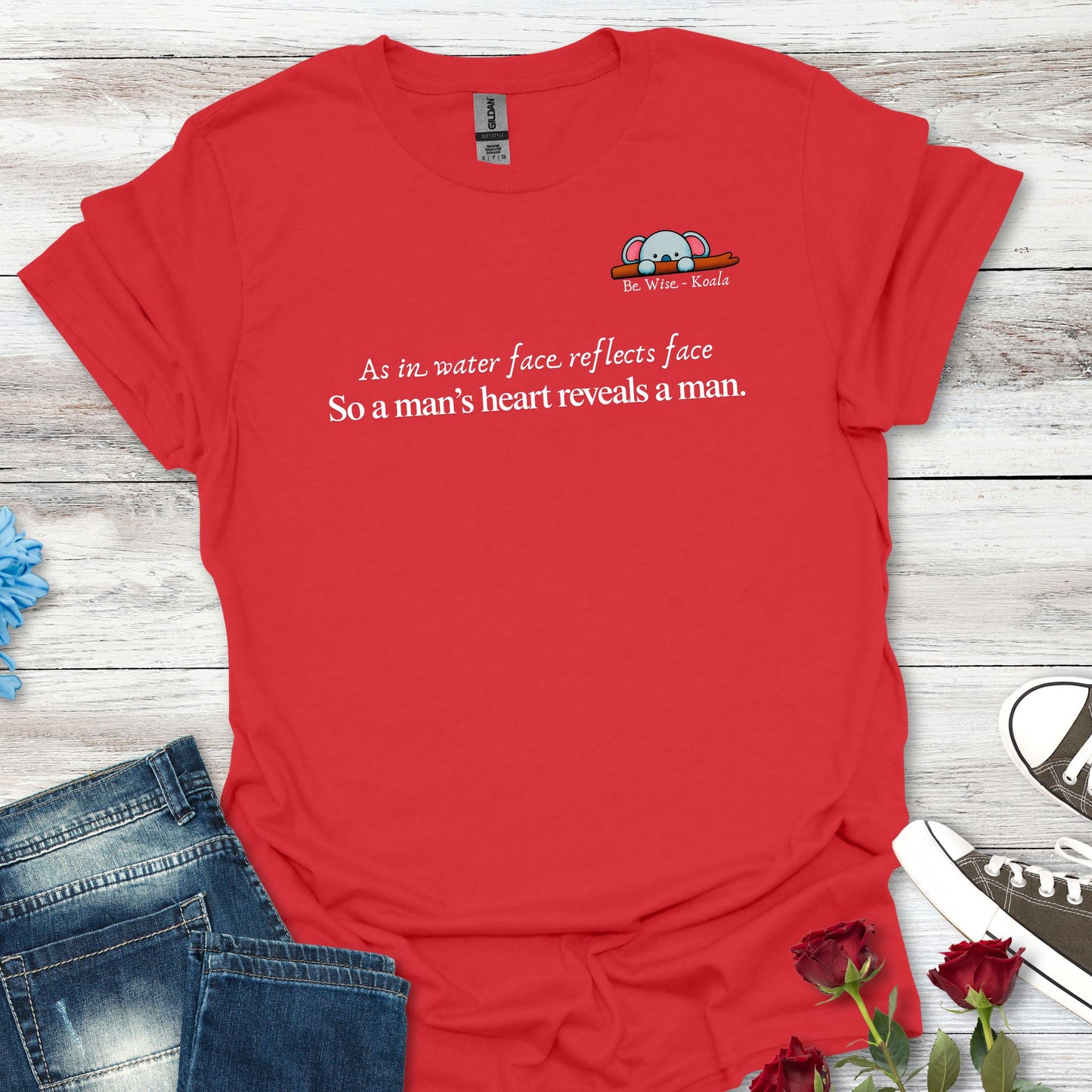 Be Wise Koala – “As in water face, reflects face…” Graphic Tee
