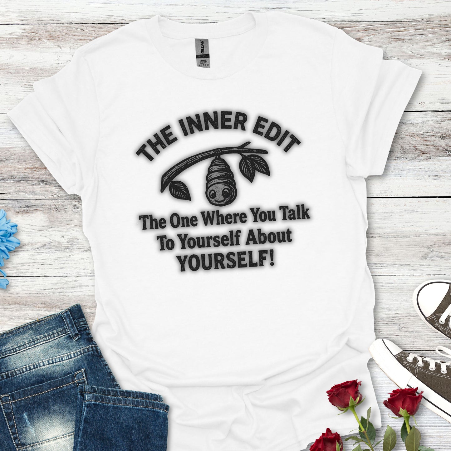 The Inner Edit T‑Shirt — Funny Self‑Talk Cacoon Graphic Tee