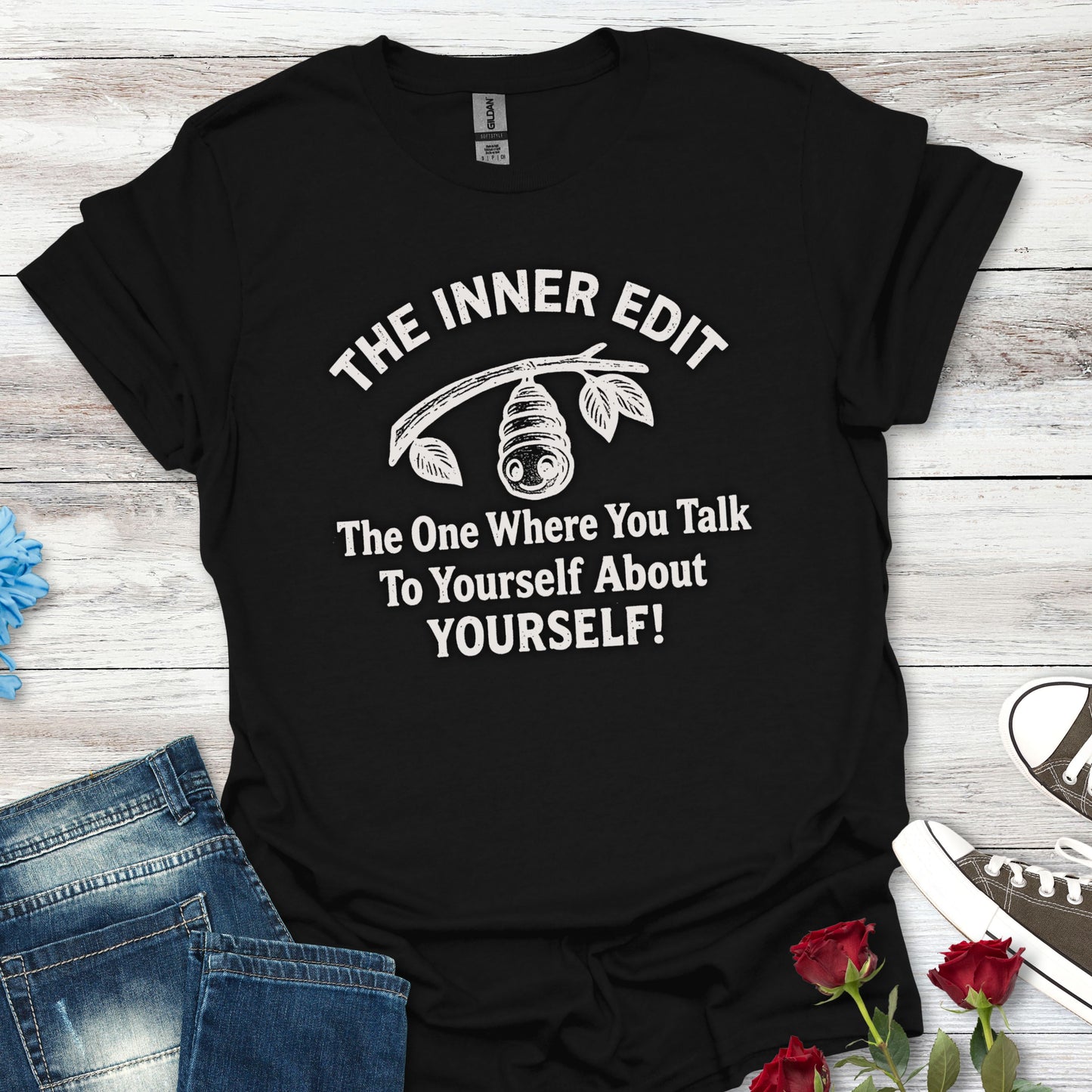 The Inner Edit T‑Shirt — Funny Self‑Talk Cacoon Graphic Tee