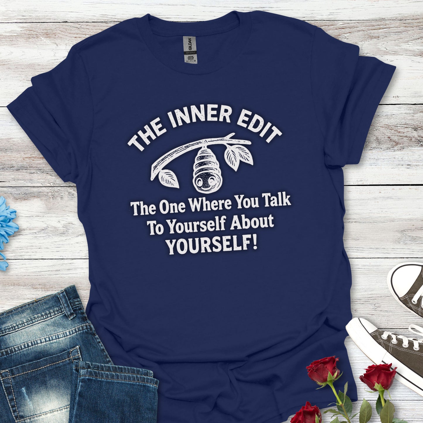 The Inner Edit T‑Shirt — Funny Self‑Talk Cacoon Graphic Tee