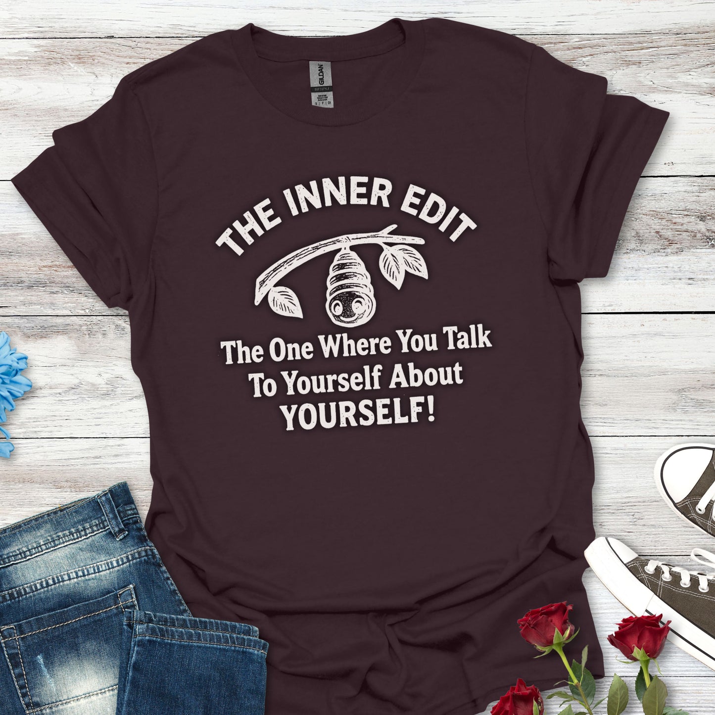 The Inner Edit T‑Shirt — Funny Self‑Talk Cacoon Graphic Tee