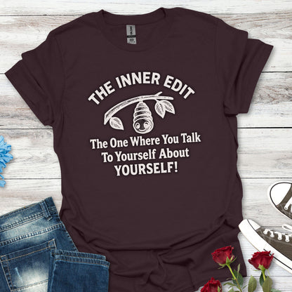 The Inner Edit T‑Shirt — Funny Self‑Talk Cacoon Graphic Tee