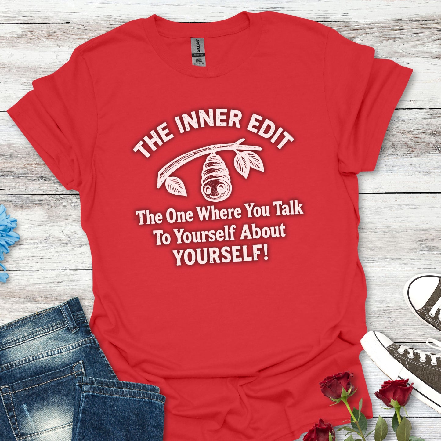 The Inner Edit T‑Shirt — Funny Self‑Talk Cacoon Graphic Tee
