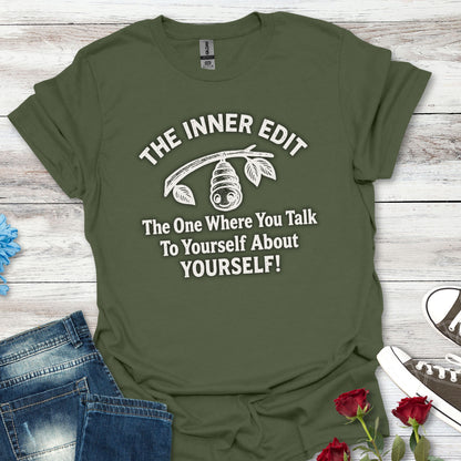 The Inner Edit T‑Shirt — Funny Self‑Talk Cacoon Graphic Tee