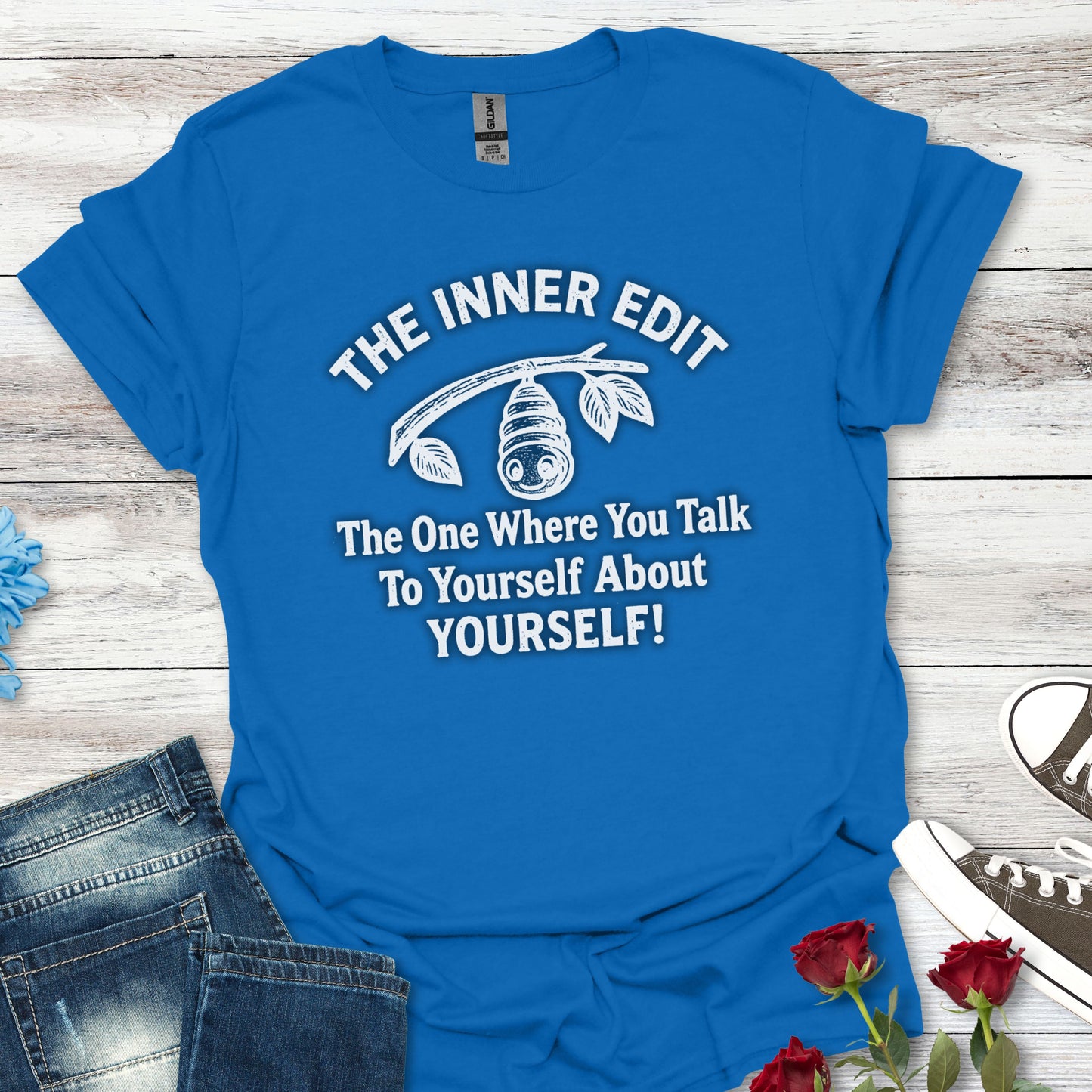 The Inner Edit T‑Shirt — Funny Self‑Talk Cacoon Graphic Tee