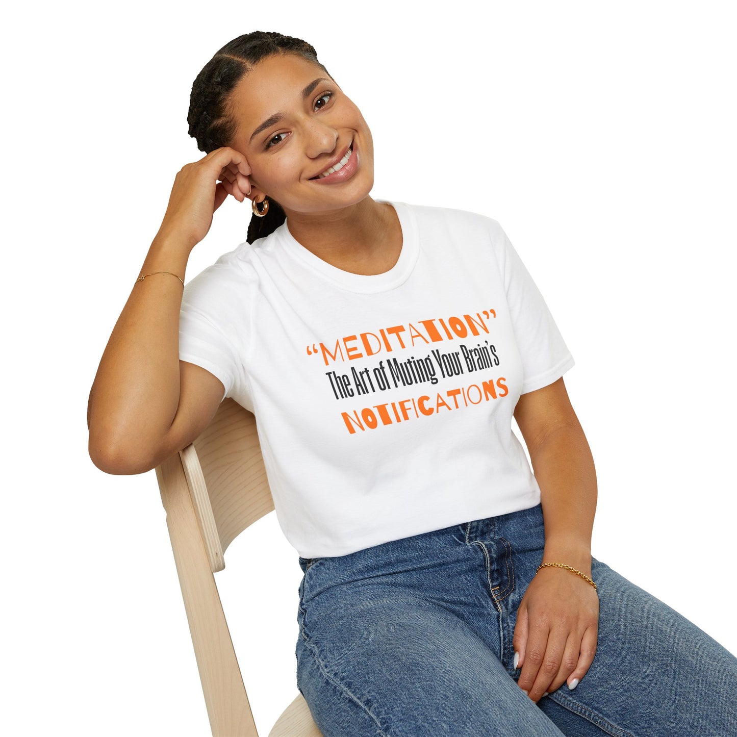 'MEDITATION' The Art Of Muting Your Brain's Notification - Mindful Mute Tee