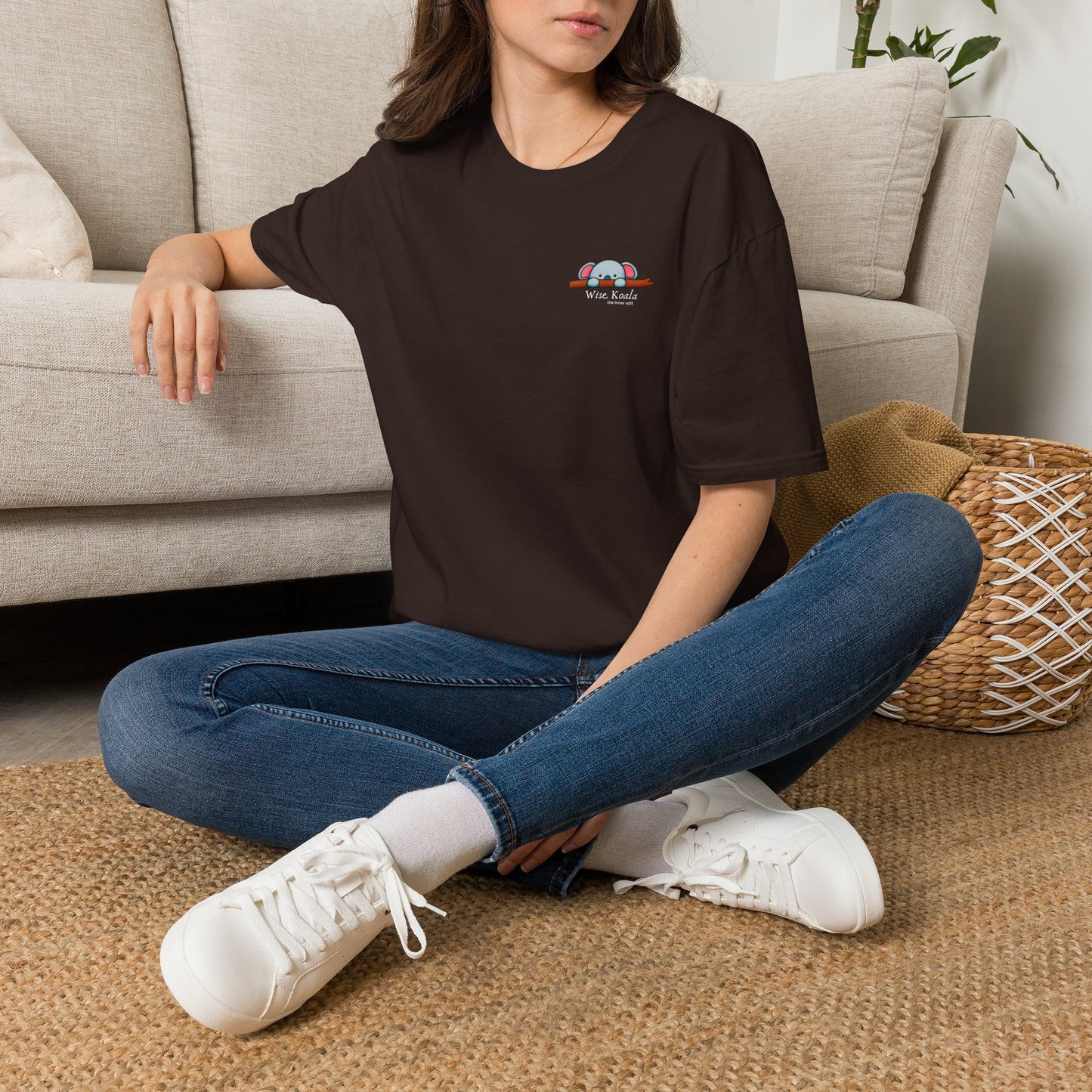 Koala Chill Pocket Tee — Cute 'Wise Koala' Minimal Graphic T-Shirt