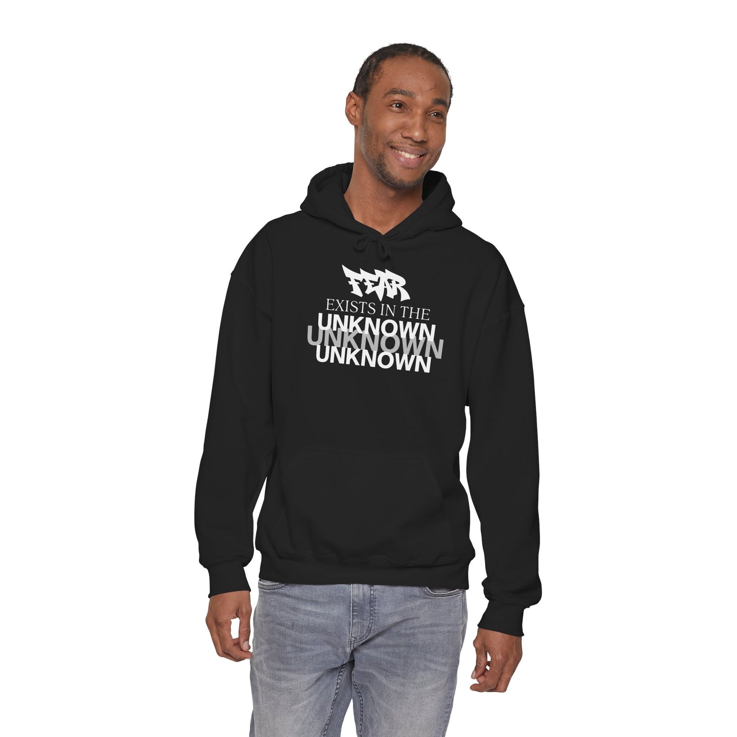 Exist in the Known Hoodie — Minimalist Typography Unisex Pullover