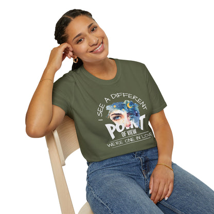 T-Shirt — "I See a Different Point of View" Artistic Face Graphic Tee