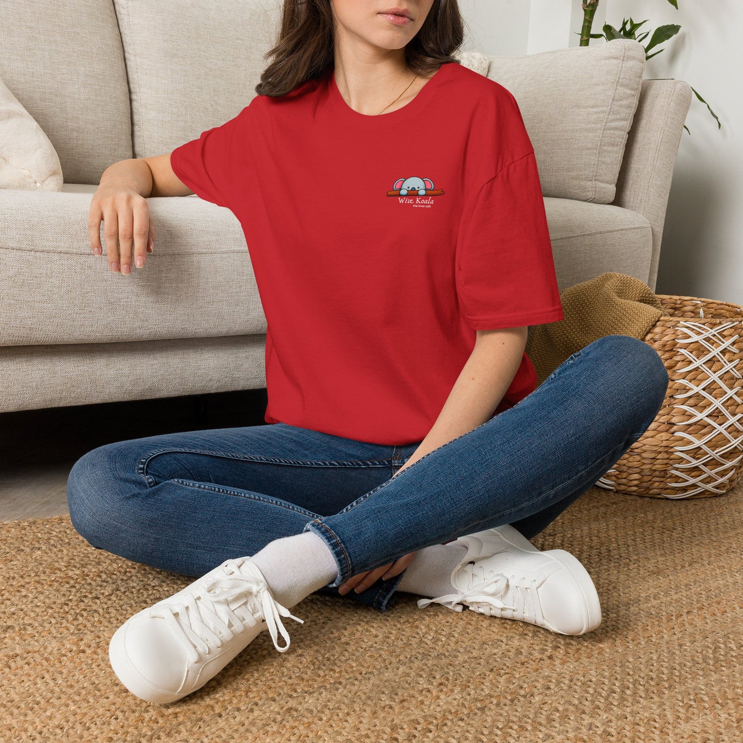 Koala Chill Pocket Tee — Cute 'Wise Koala' Minimal Graphic T-Shirt