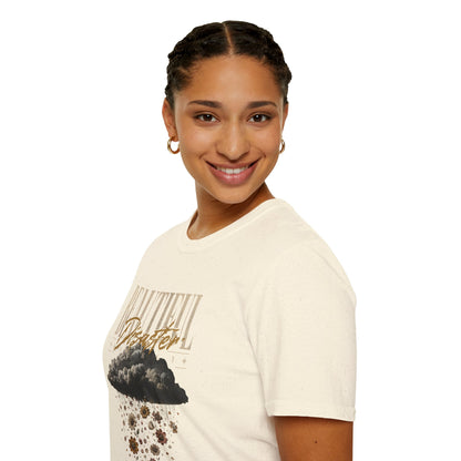 Beautiful Disaster Energy Flow T-Shirt – Floral Rain Cloud Graphic Tee, For Her
