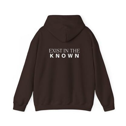 Exist in the Known Hoodie — Minimalist Typography Unisex Pullover