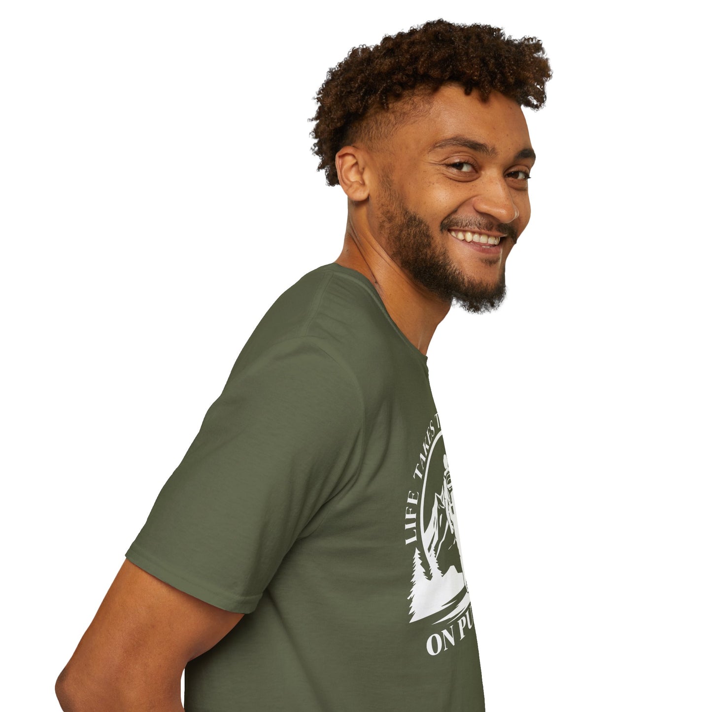 Life Takes The Long Way On Purpose T-Shirt — Mountain Path Purpose Design