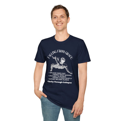 Falling From Grace Graphic T-Shirt – 'Clarity Through Collapse' Vintage Angel Tee