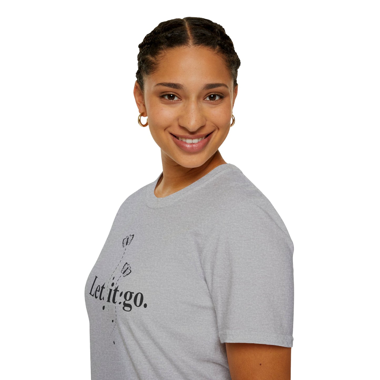 Let it go T-Shirt — Minimalist Inspirational Tee with Butterfly Design