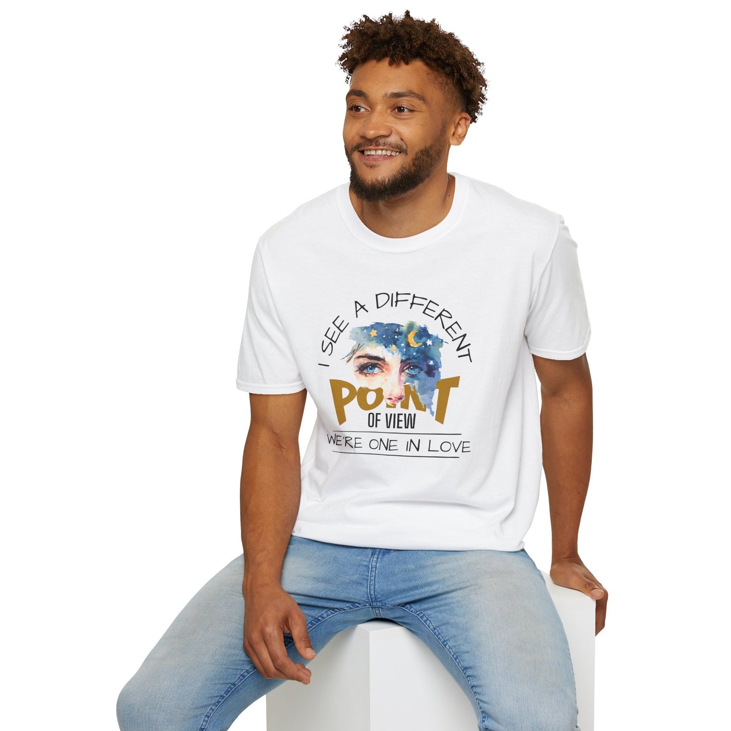 T-Shirt — "I See a Different Point of View" Artistic Face Graphic Tee