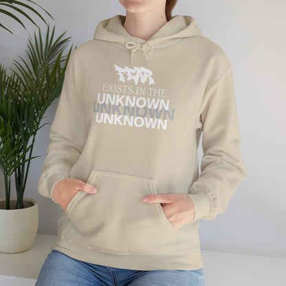 Exist in the Known Hoodie — Minimalist Typography Unisex Pullover
