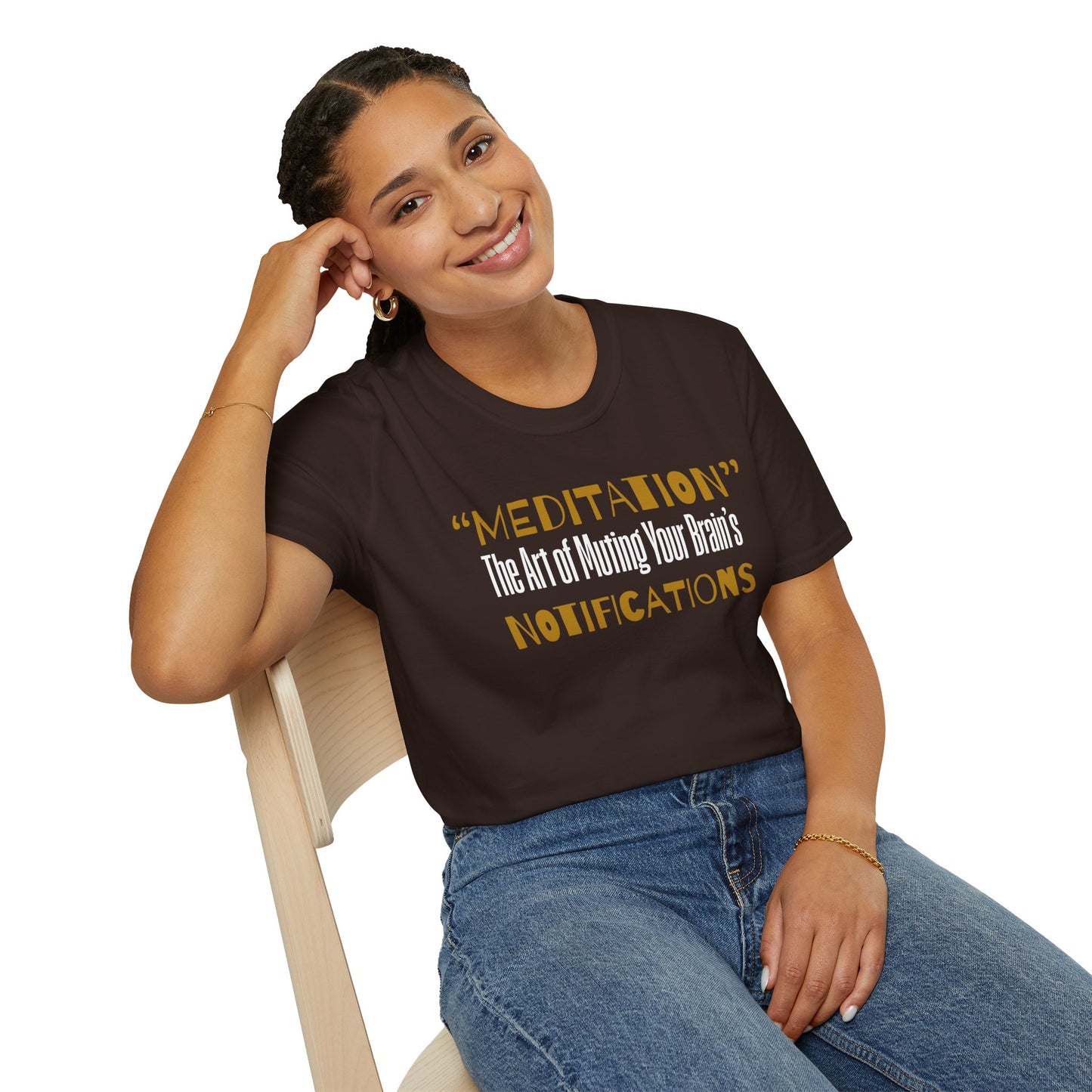 'MEDITATION' The Art Of Muting Your Brain's Notification - Mindful Mute Tee