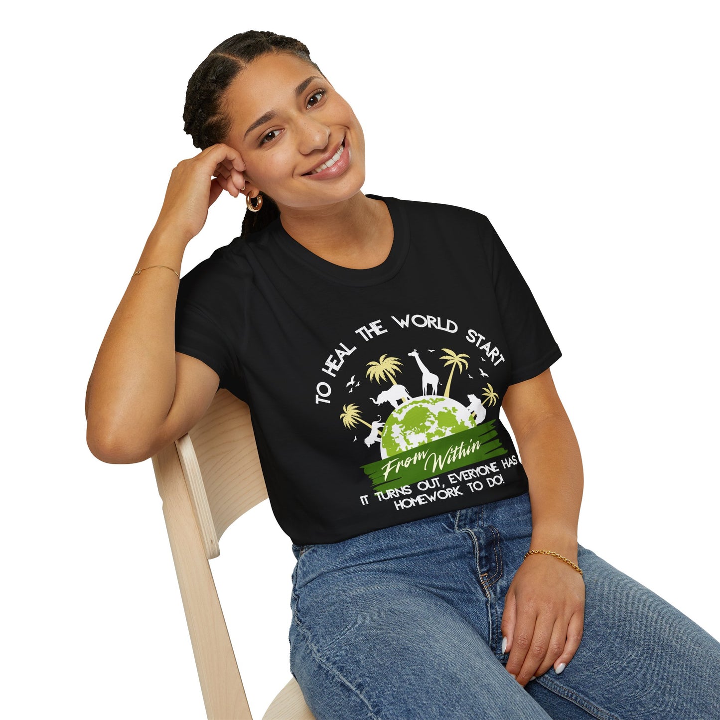 T-Shirt — "To Heal the World Start From Within" Earth Day Graphic Tee