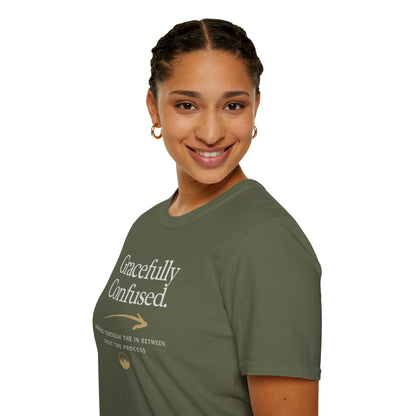 Gracefully Confused Tee — Inspirational Graphic T-Shirt ("Grow Through The Detours")