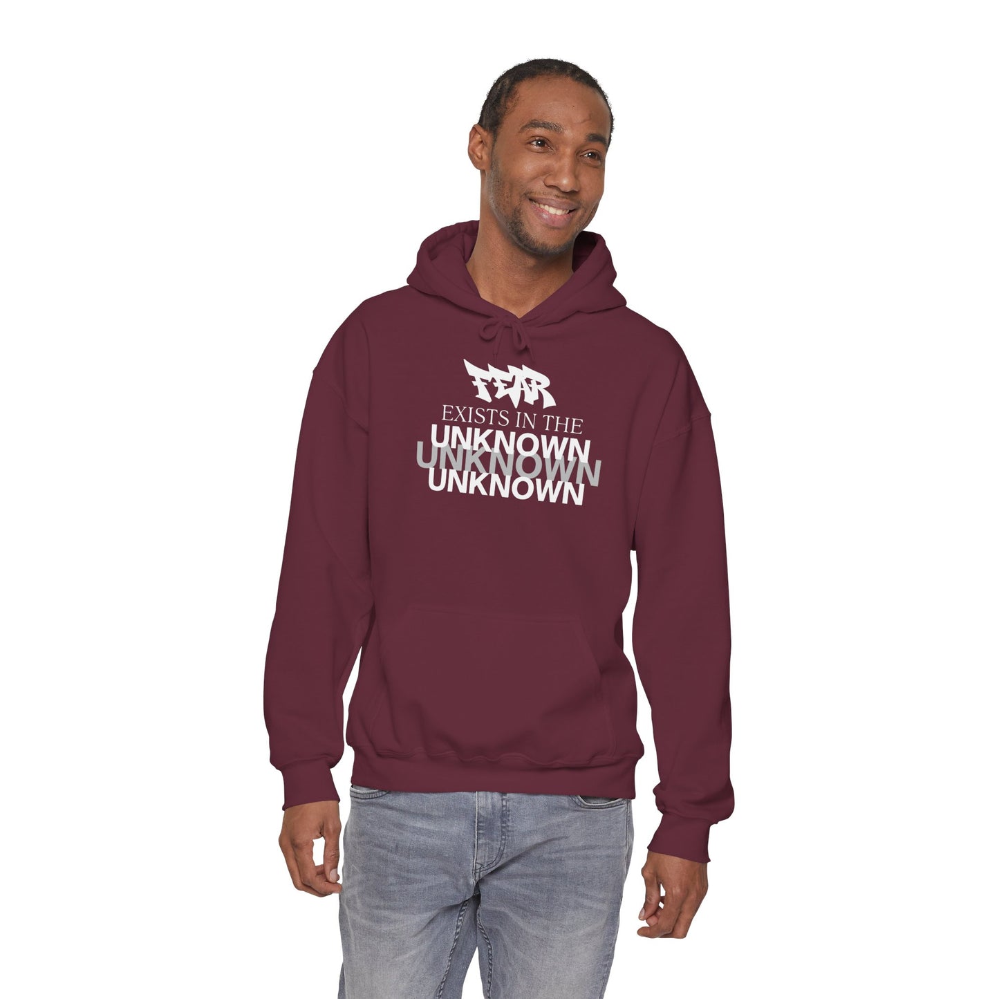 Exist in the Known Hoodie — Minimalist Typography Unisex Pullover