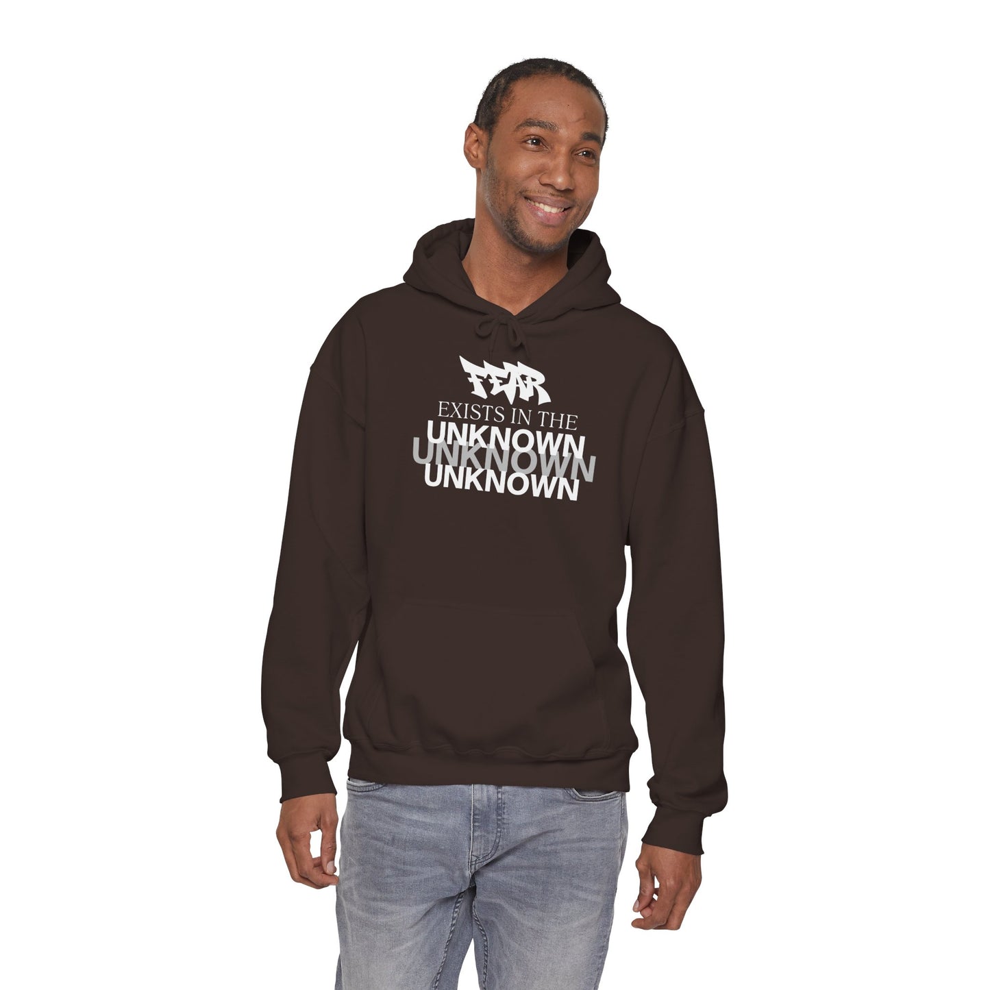 Exist in the Known Hoodie — Minimalist Typography Unisex Pullover