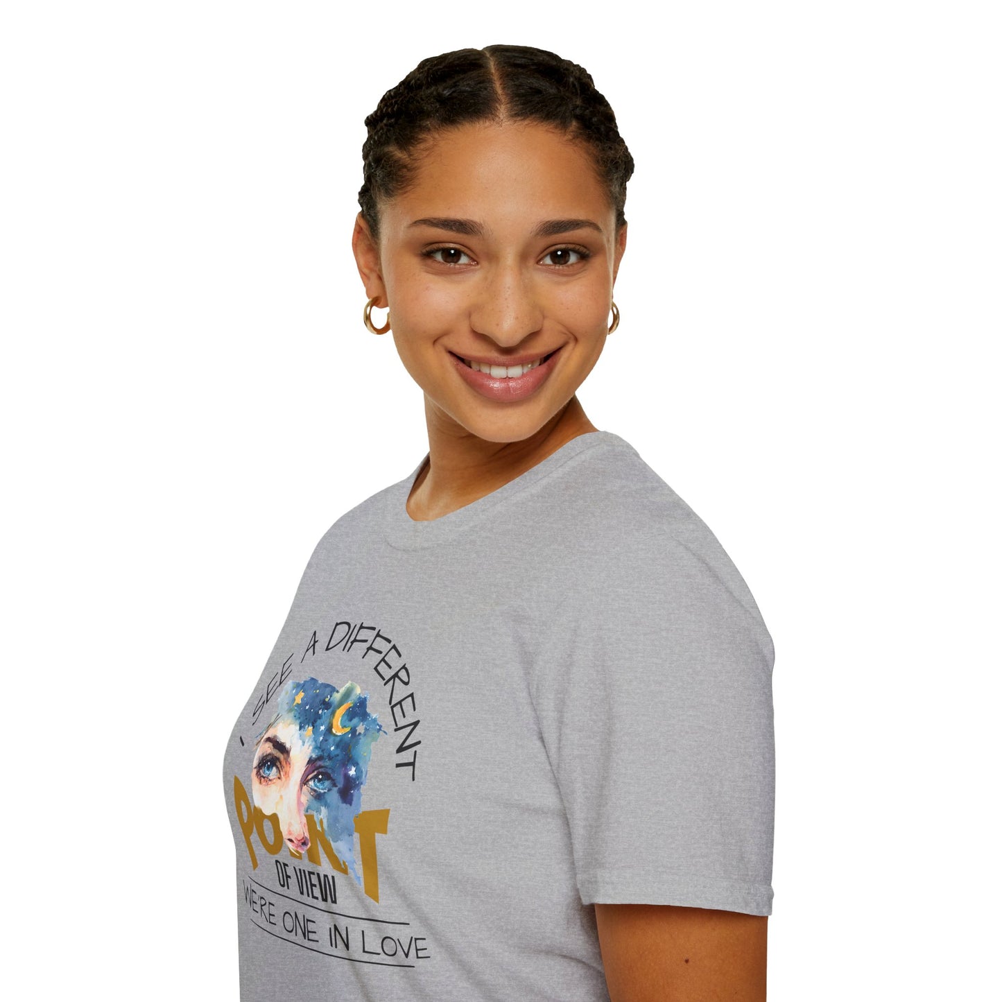 T-Shirt — "I See a Different Point of View" Artistic Face Graphic Tee