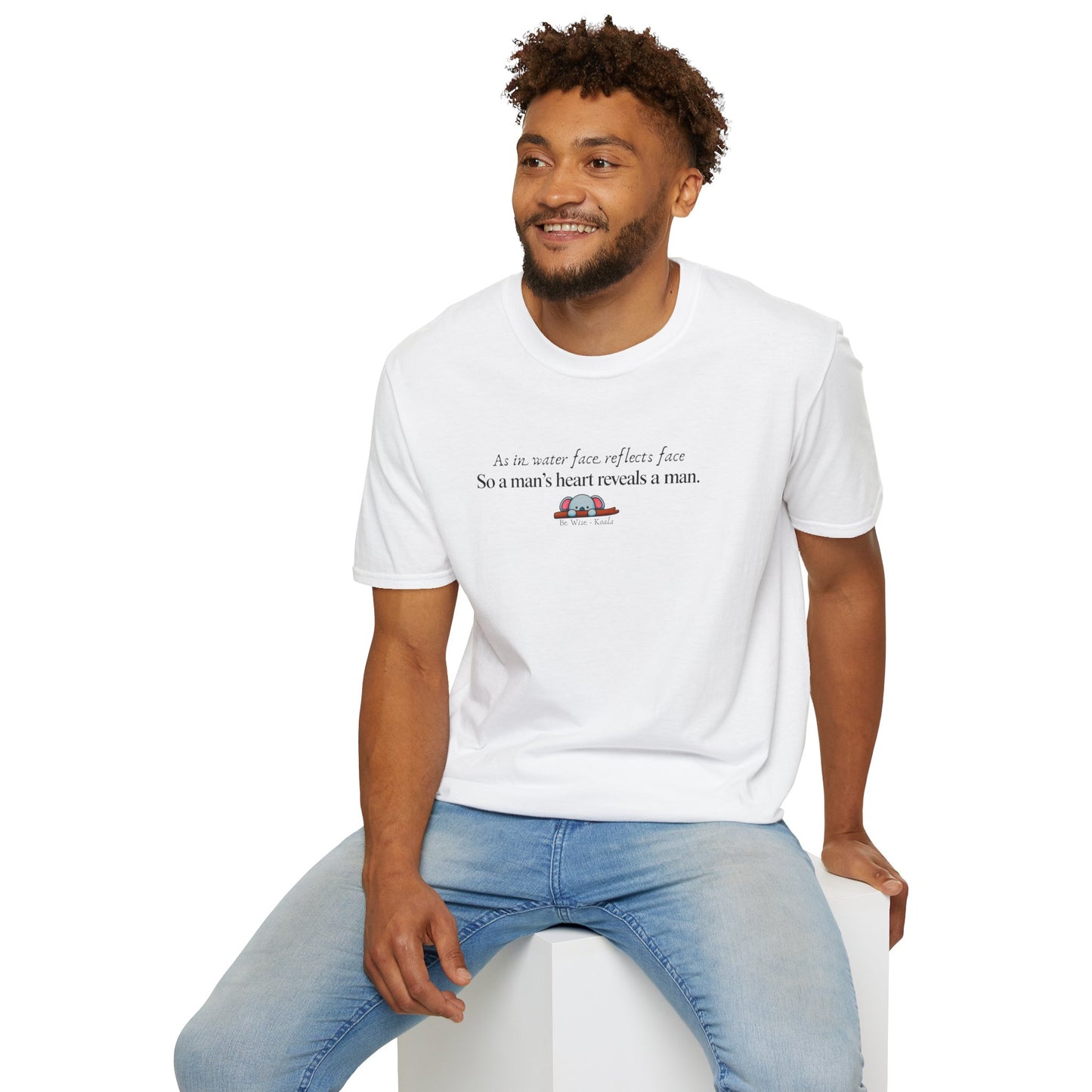 “As in water face reflects face, So a man’s heart reveals a man” Inspirational Quote Tee