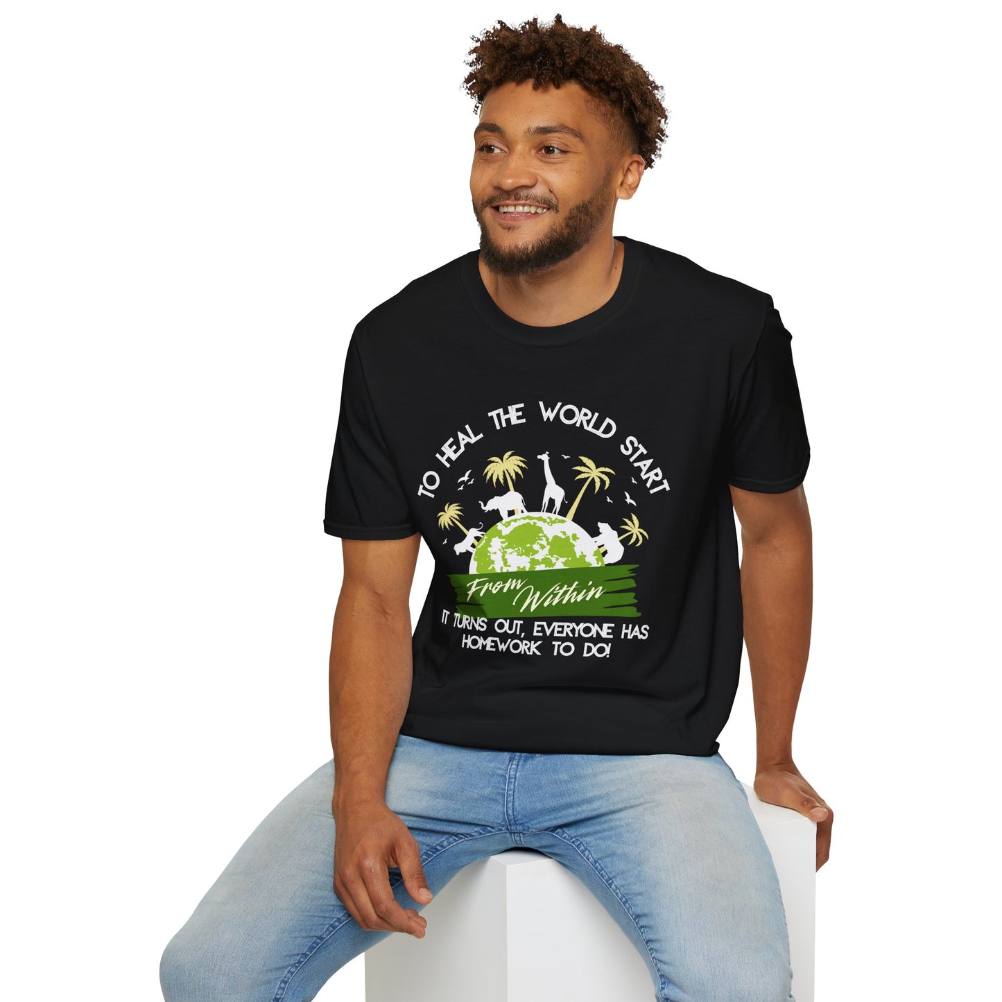 T-Shirt — "To Heal the World Start From Within" Earth Day Graphic Tee