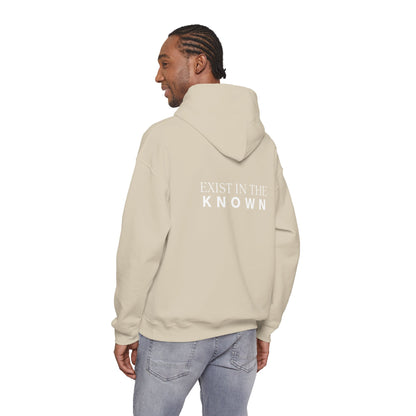 Exist in the Known Hoodie — Minimalist Typography Unisex Pullover