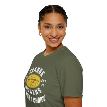 Change Begins with a Choice Inspirational Vibrant T-shirt