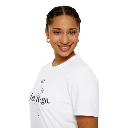 Let it go T-Shirt — Minimalist Inspirational Tee with Butterfly Design