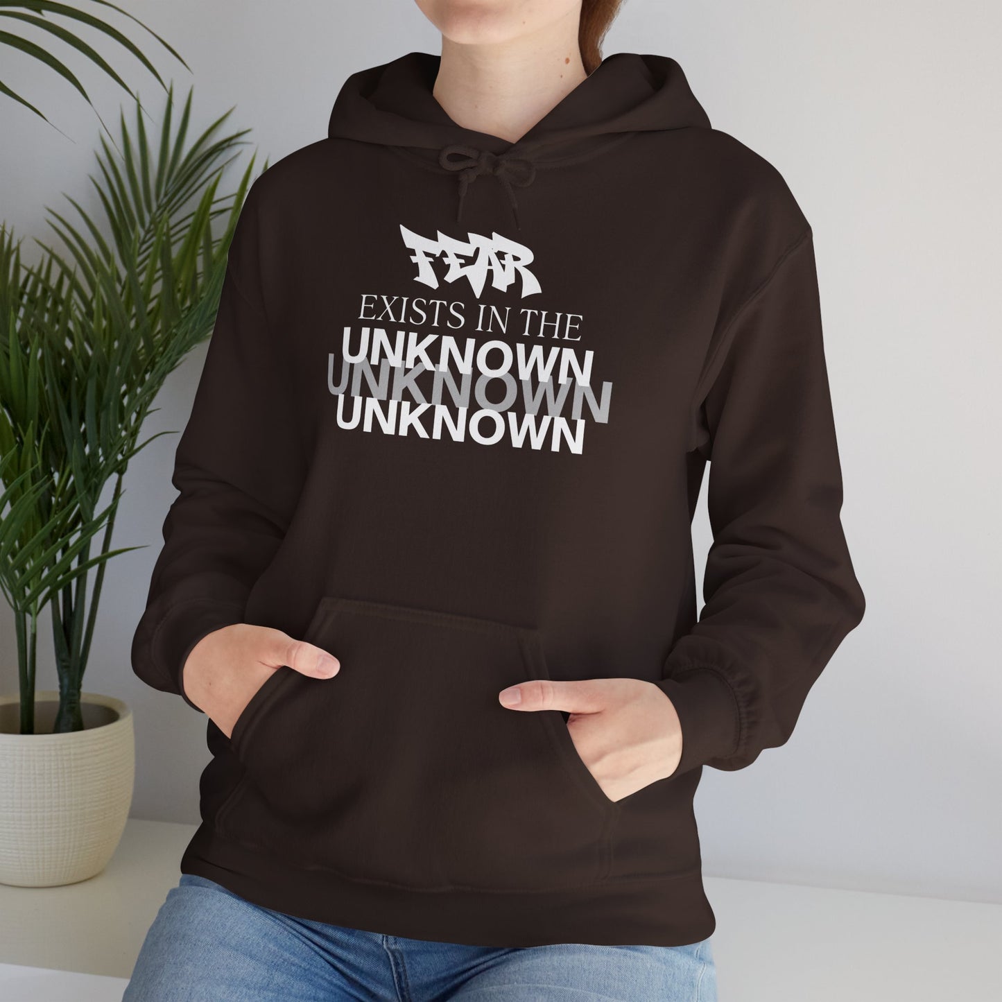 Exist in the Known Hoodie — Minimalist Typography Unisex Pullover