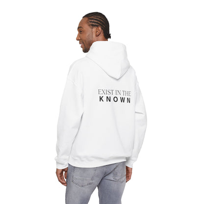 Exist in the Known Hoodie — Minimalist Typography Unisex Pullover
