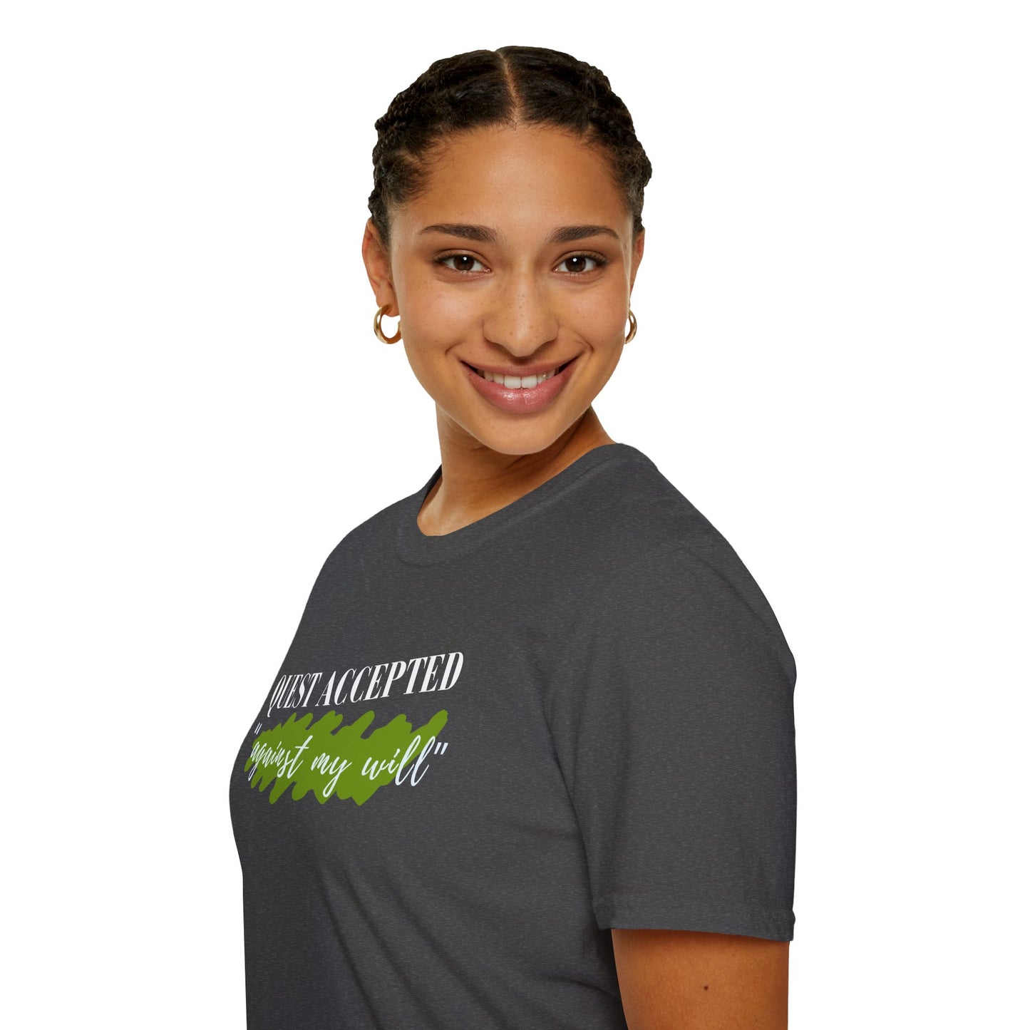 Quest Accepted "Against My will" T-Shirt — Gamers & RPG Fans Adventure Tee
