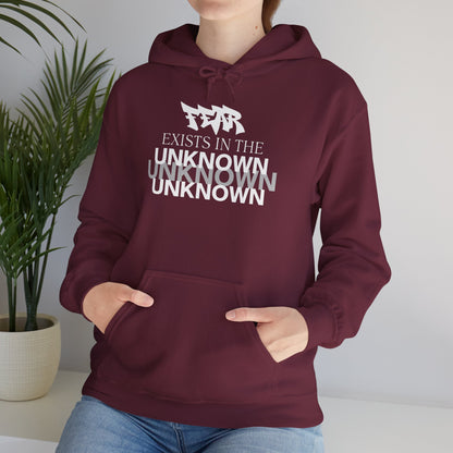 Exist in the Known Hoodie — Minimalist Typography Unisex Pullover
