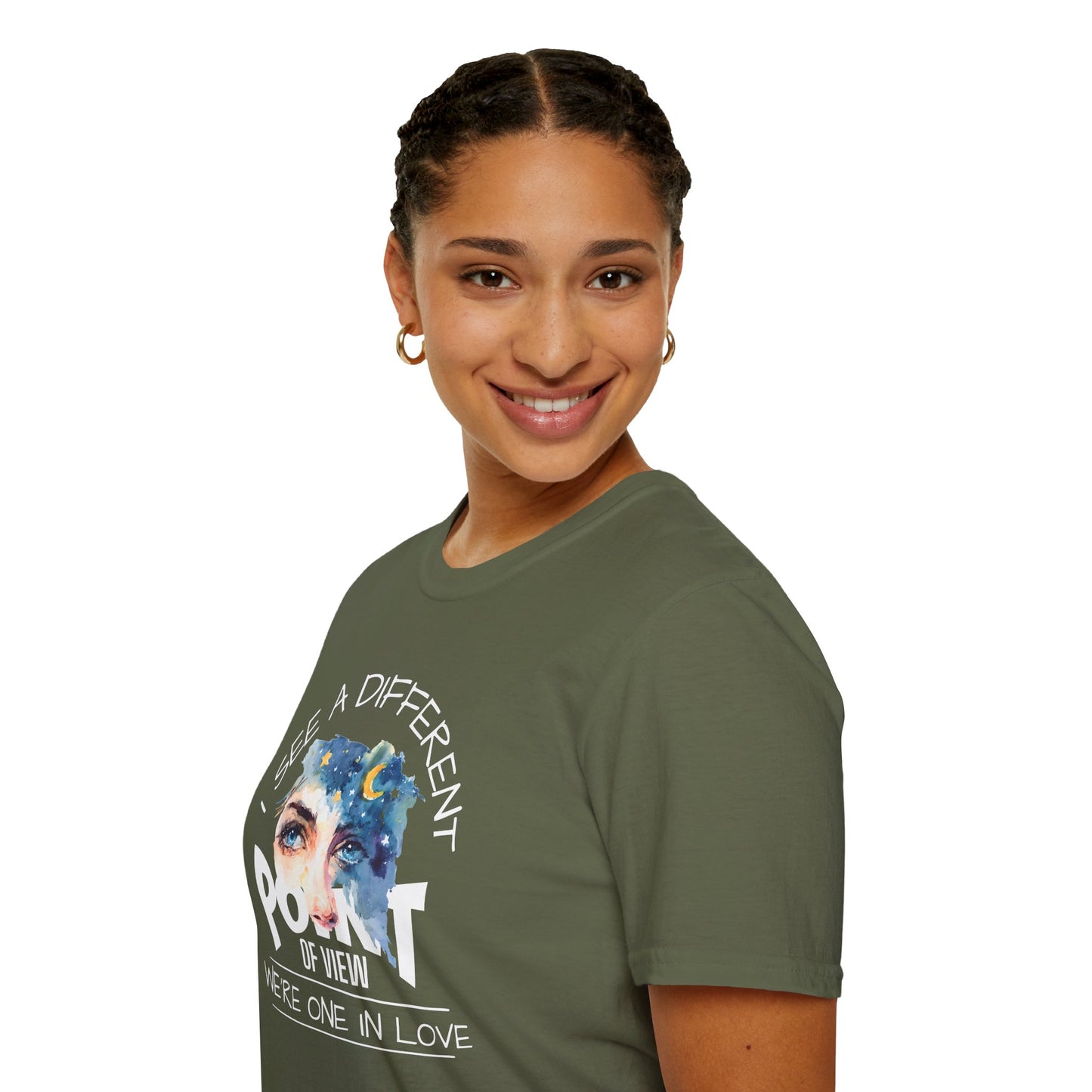 T-Shirt — "I See a Different Point of View" Artistic Face Graphic Tee