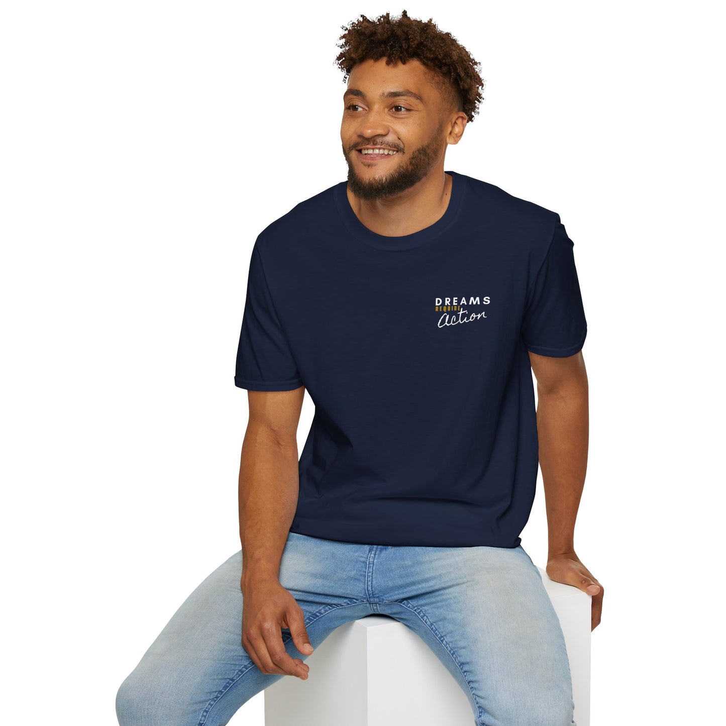 Dreams Require Action Pocket Graphic - Motivation in Motion Tee